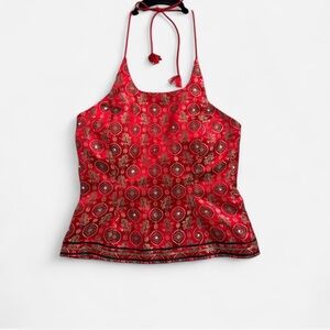 Elegant Red Patterned Women's Camisole